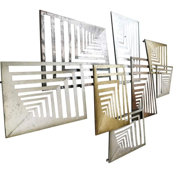 Shop Aurelle Home Large Metallic Geometric Iron Industrial Wall