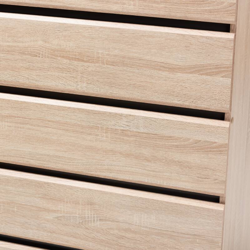 Mid-Century Oak and Dark Grey 5-Drawer Chest by Baxton Studio
