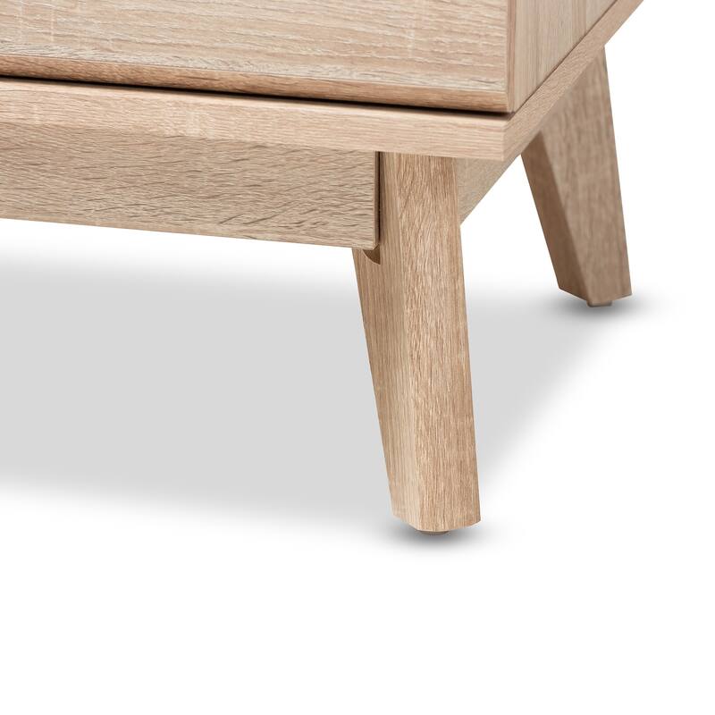 Mid-Century Oak and Dark Grey 5-Drawer Chest by Baxton Studio
