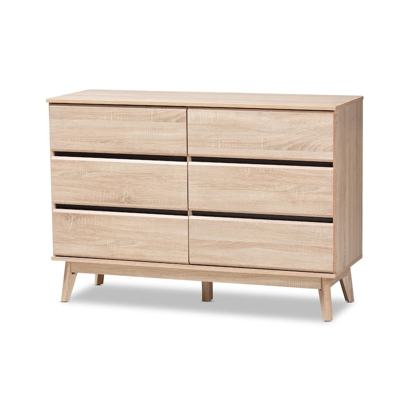 Mid-Century Dark Grey 6-Drawer Dresser by Baxton Studio