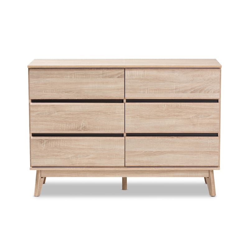 Mid-Century Dark Grey 6-Drawer Dresser by Baxton Studio