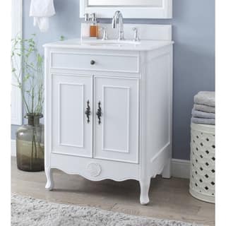 Shabby Chic Bathroom Furniture Find Great Deals Ping Style Shabby Chic 26 Benton Collection Daleville Antique White Bathroom Sink Vanity