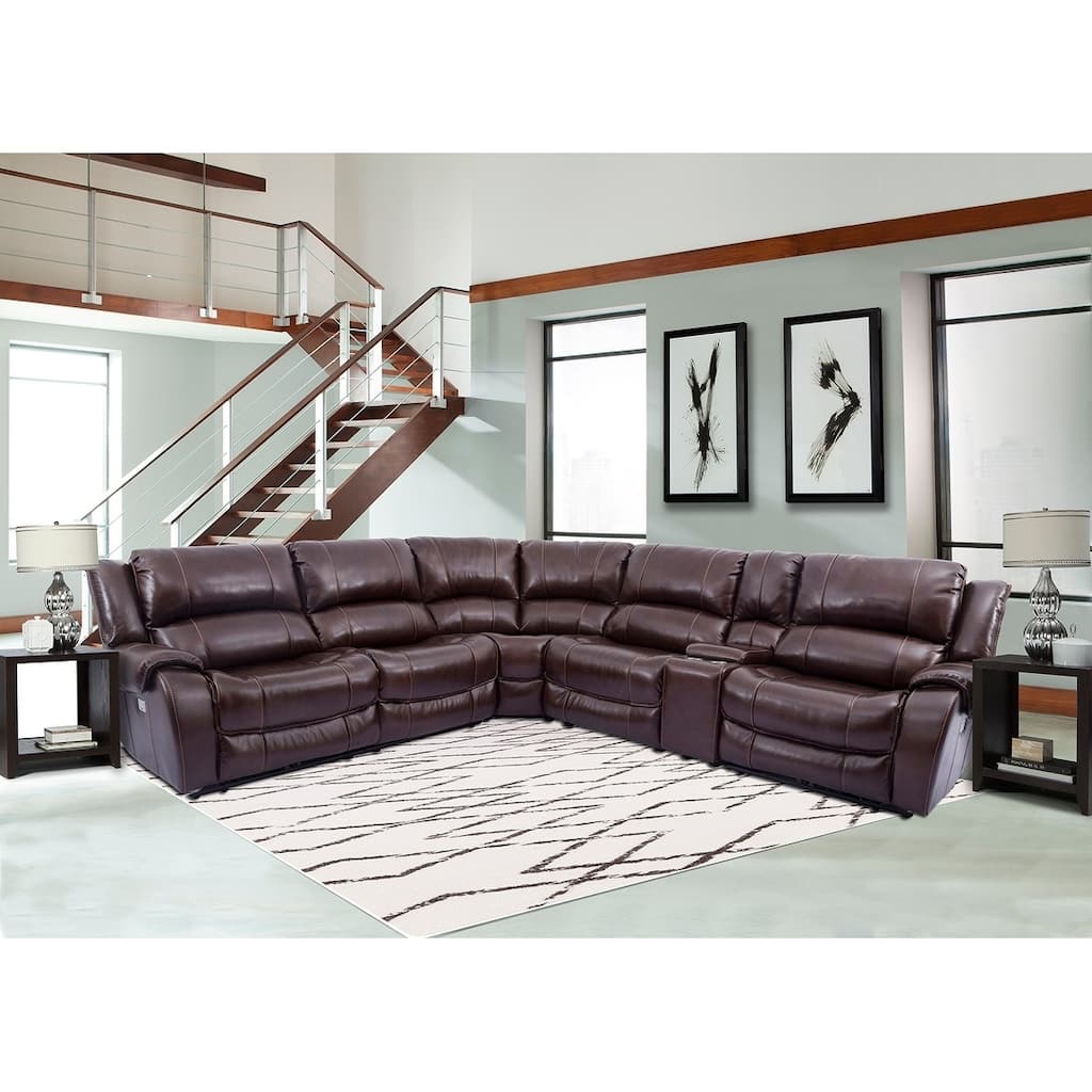 Granville Top Grain Leather Power Reclining Sectional Sofa