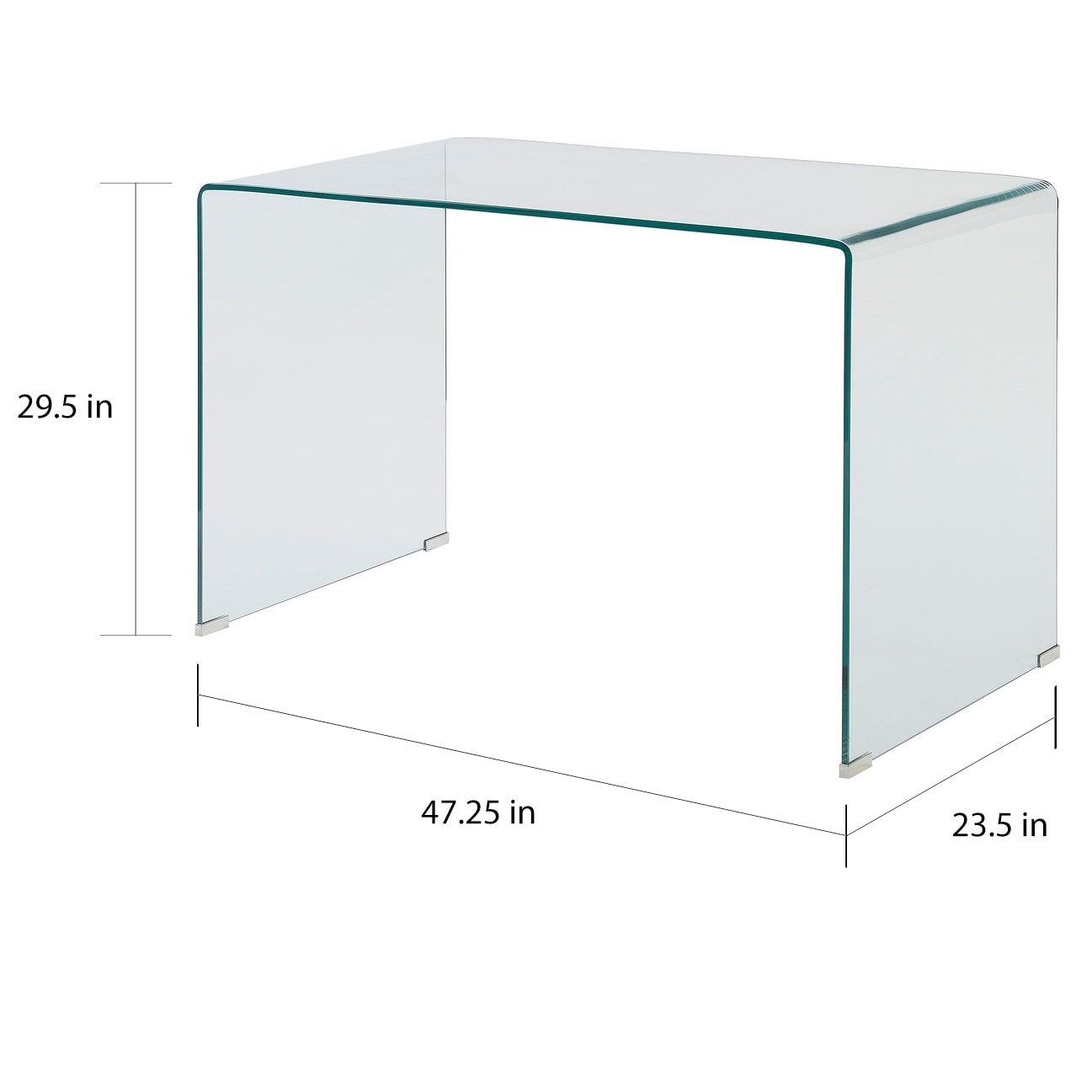 Shop Contemporary Clear Glass Writing Desk Free Shipping Today