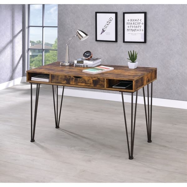 Shop Industrial Antique Nutmeg Writing Desk Free Shipping Today