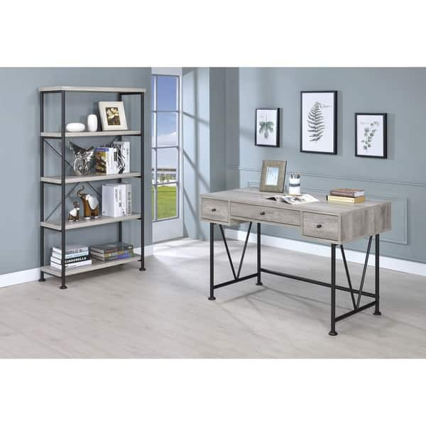 Shop Guthrie Industrial Grey Driftwood Writing Desk On Sale