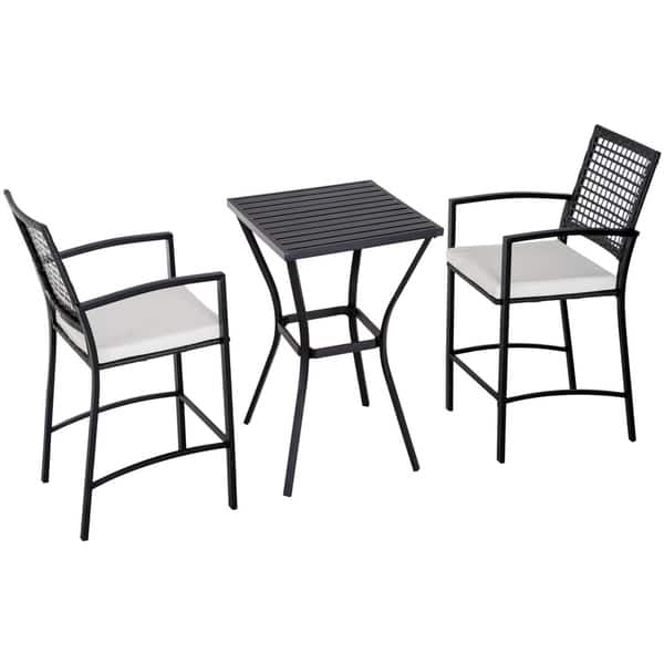 Shop Outsunny 3 Piece Outdoor Patio Rattan Wicker Bistro Furniture