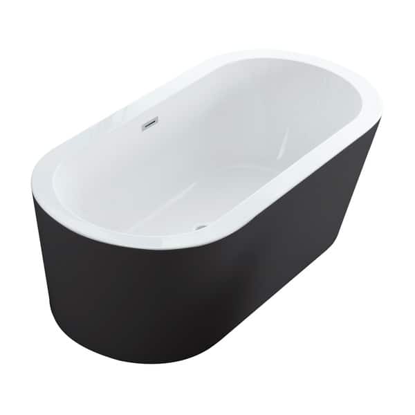 Dionysus 60 X 30 Freestanding Acrylic Bathtub Overstock 22300631 Black
