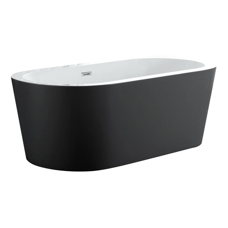 Dionysus 60" x 30" Freestanding Acrylic Bathtub - Black