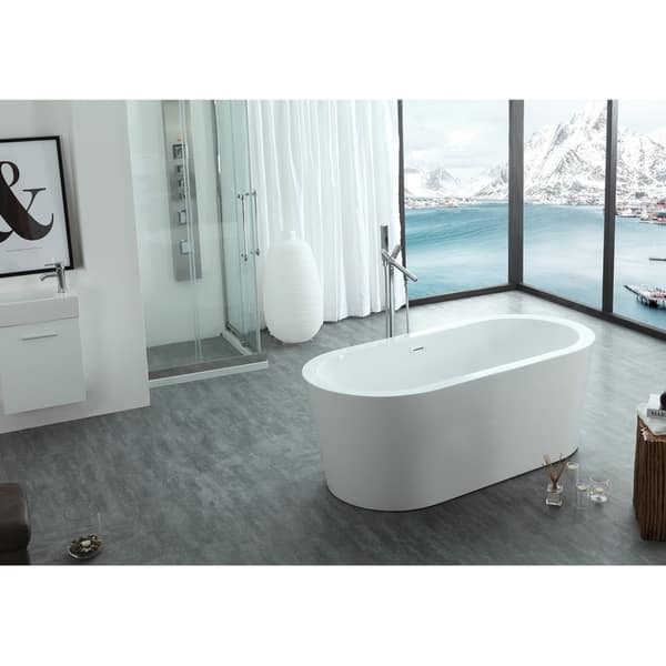 Dionysus 60 X 30 Freestanding Acrylic Bathtub Overstock 22300631 Black