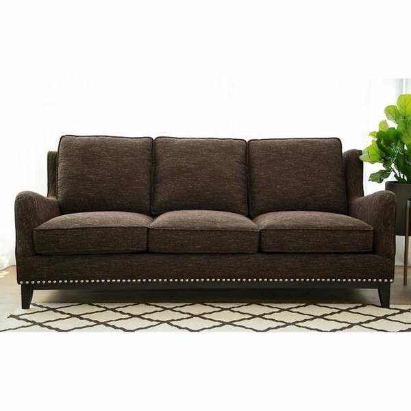 Abbyson Hartley Brown Fabric Sofa On Free Shipping Abbyson Hartley Brown Fabric Sofa