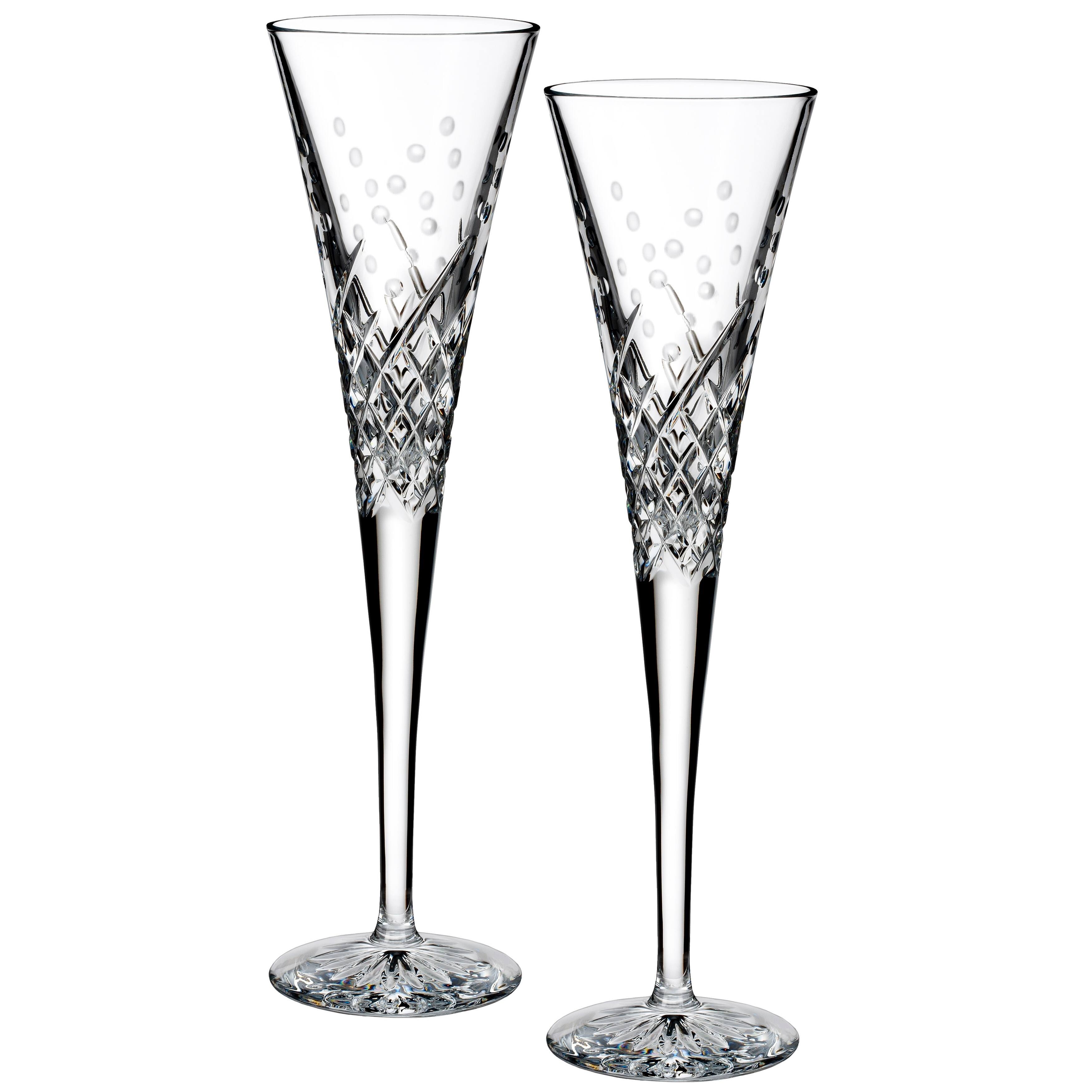Waterford Wishes "Happy Celebrations" Toasting Flute Pair Bed Bath