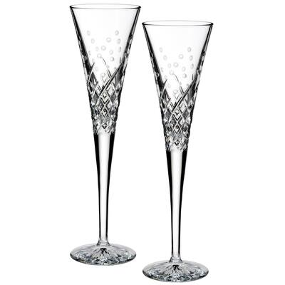 Waterford Wishes "Happy Celebrations" Toasting Flute Pair