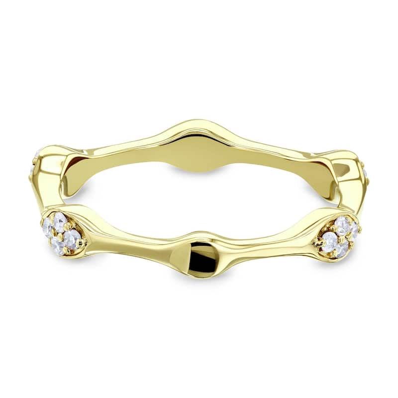 Annello by Kobelli 10k Gold 1/6ct TDW Diamond Stackable Diamond Ring