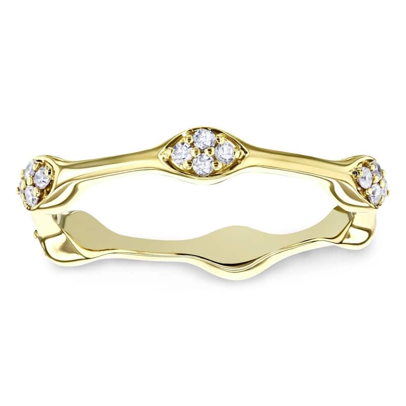 Annello by Kobelli 10k Gold 1/6ct TDW Diamond Stackable Diamond Ring