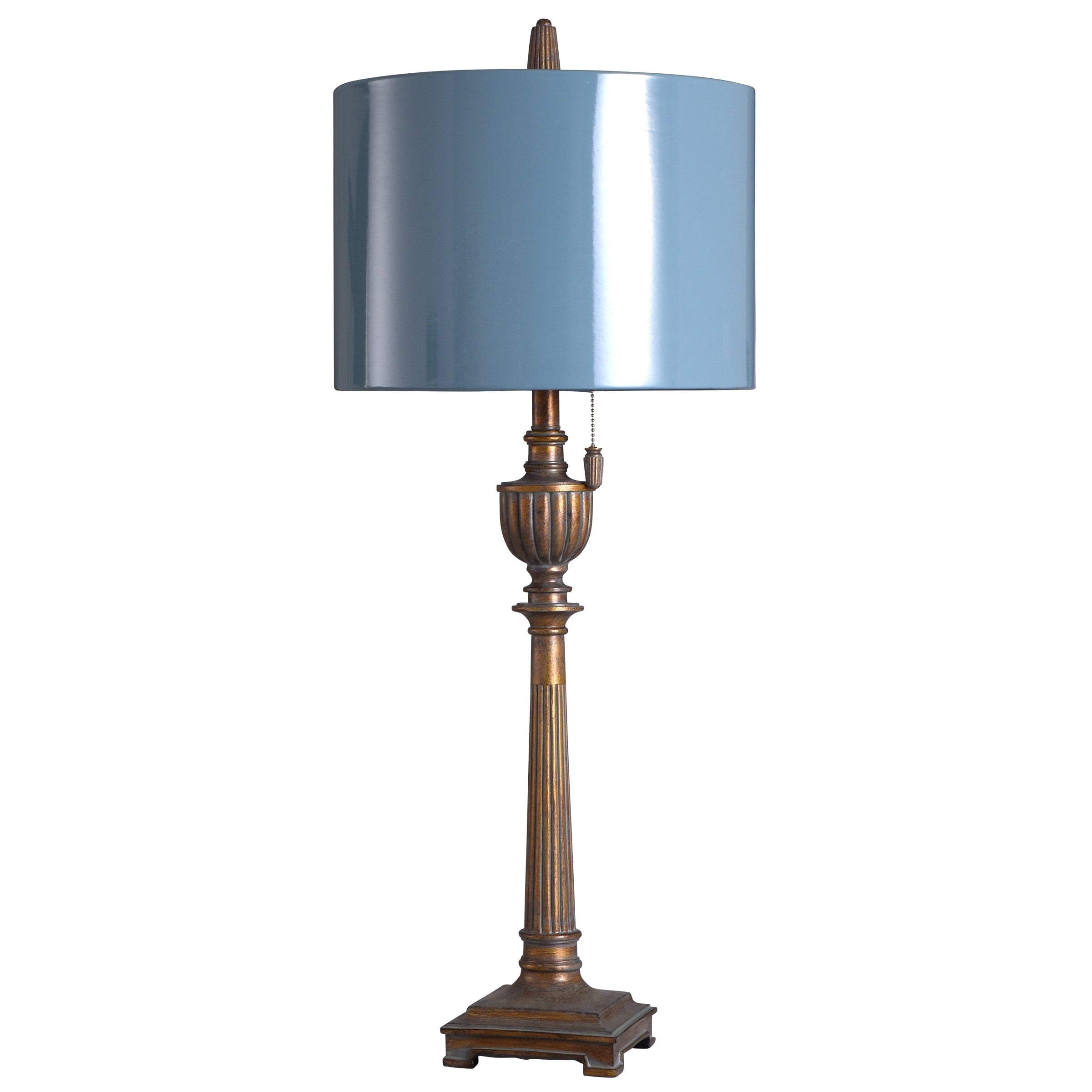 blue shade table lamp