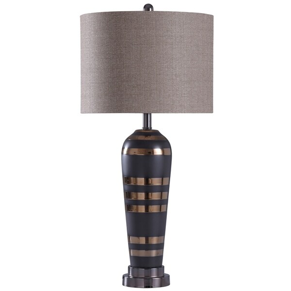 black and chrome table lamp