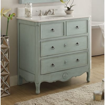 34" Benton Collection Light Blue Daleville Bathroom Sink Vanity