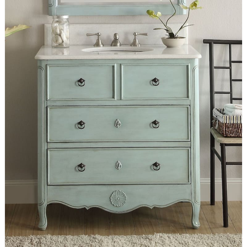 34" Benton Collection Light Blue Daleville Bathroom Sink Vanity