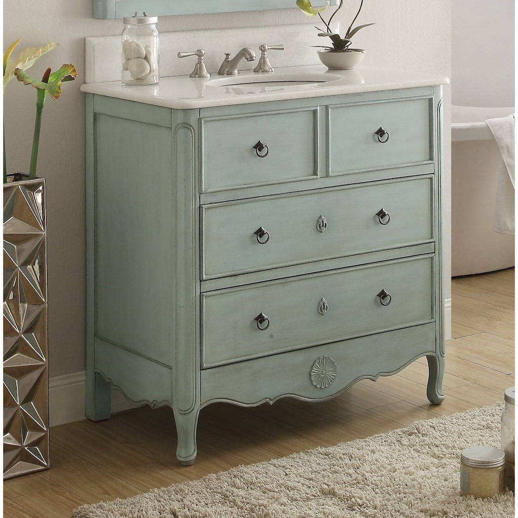 34" Benton Collection Light Blue Daleville Bathroom Sink Vanity