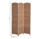 preview thumbnail 2 of 5, HomCom 6' Tall Wicker Weave Three Panel Room Divider Privacy Screen - Natural Blonde Wood