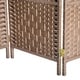 preview thumbnail 4 of 5, HomCom 6' Tall Wicker Weave Three Panel Room Divider Privacy Screen - Natural Blonde Wood