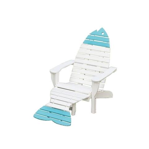 Adirondack Style Fish Chair with Ottoman - Poly Lumber