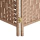 HomCom 6' Tall Wicker Weave Four Panel Room Divider Privacy Screen - Natural Blonde Wood