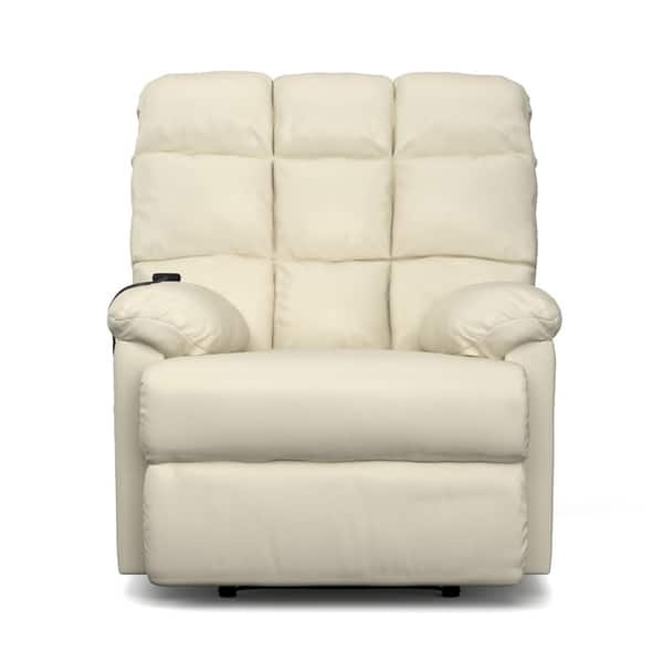 ProLounger Power Recline and Lift Chair in Cream Renu Leather Bed