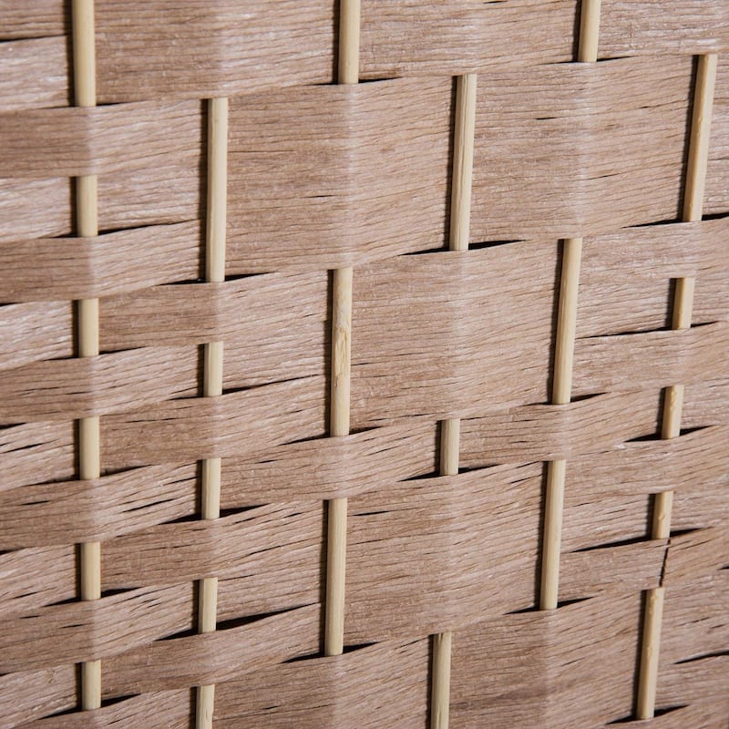 HomCom 6' Tall Wicker Weave Six Panel Room Divider Privacy Screen - Natural Blonde Wood