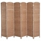 preview thumbnail 1 of 5, HomCom 6' Tall Wicker Weave Six Panel Room Divider Privacy Screen - Natural Blonde Wood