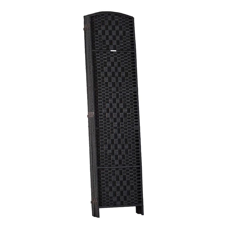 Homcom 6' Tall Wicker Weave Six Panel Room Divider Privacy Screen 