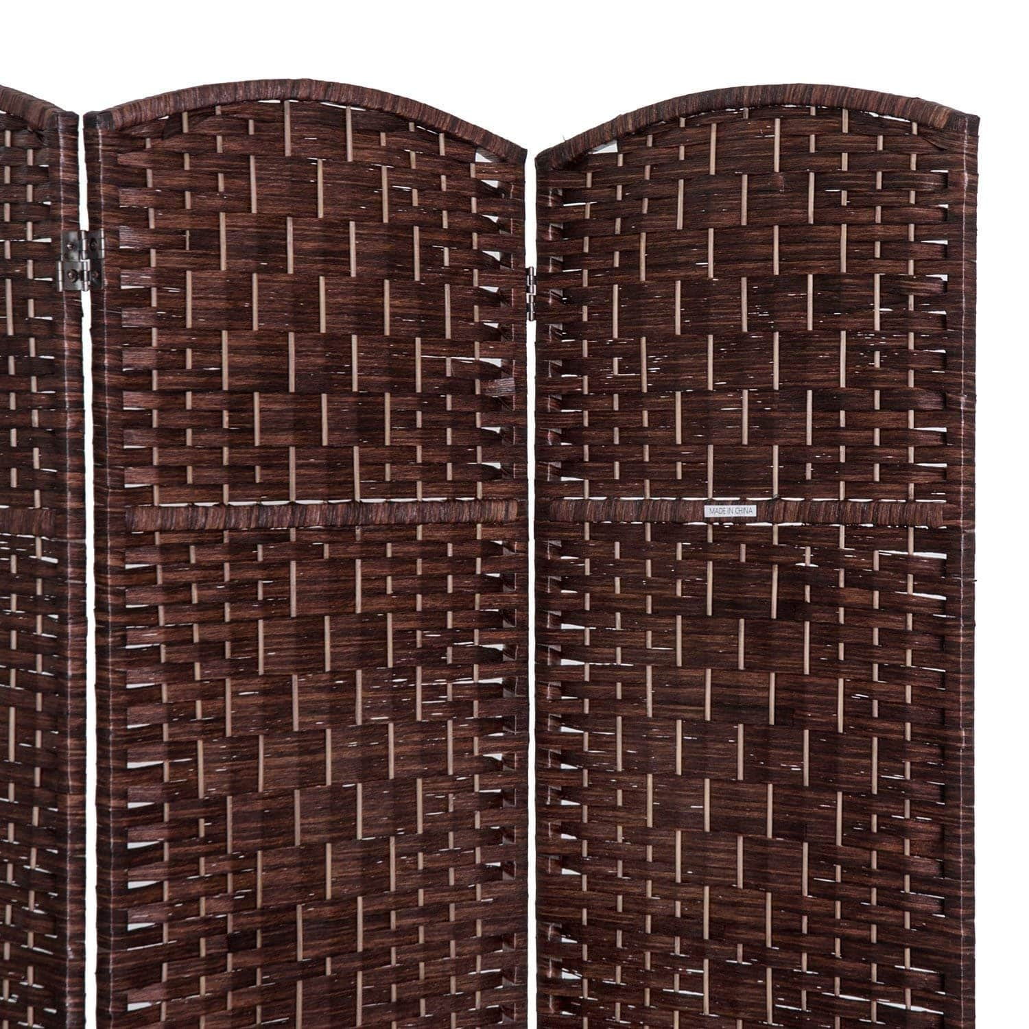 HomCom 6' Tall Wicker Weave Six Panel Room Divider Privacy Screen ...