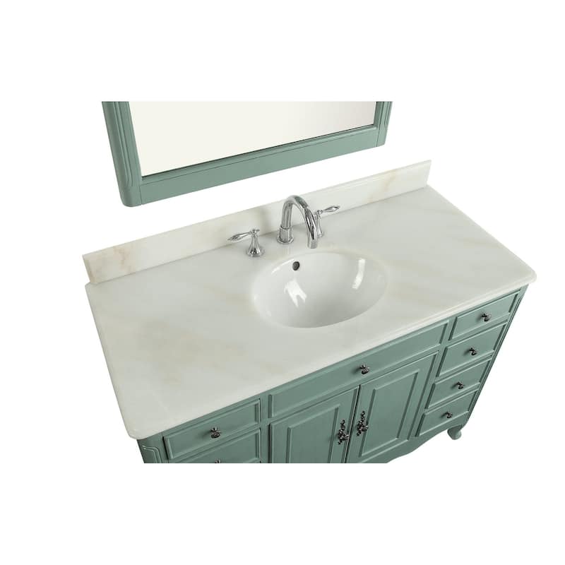 46.5" Benton Collection Daleville Light Blue Shabby Chic Vanity