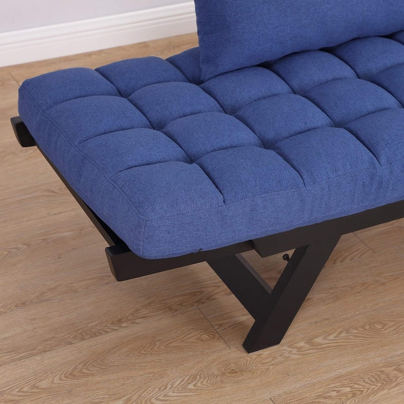 Single Person 3 Position Convertible Couch Chaise Lounger Sofa Bed
