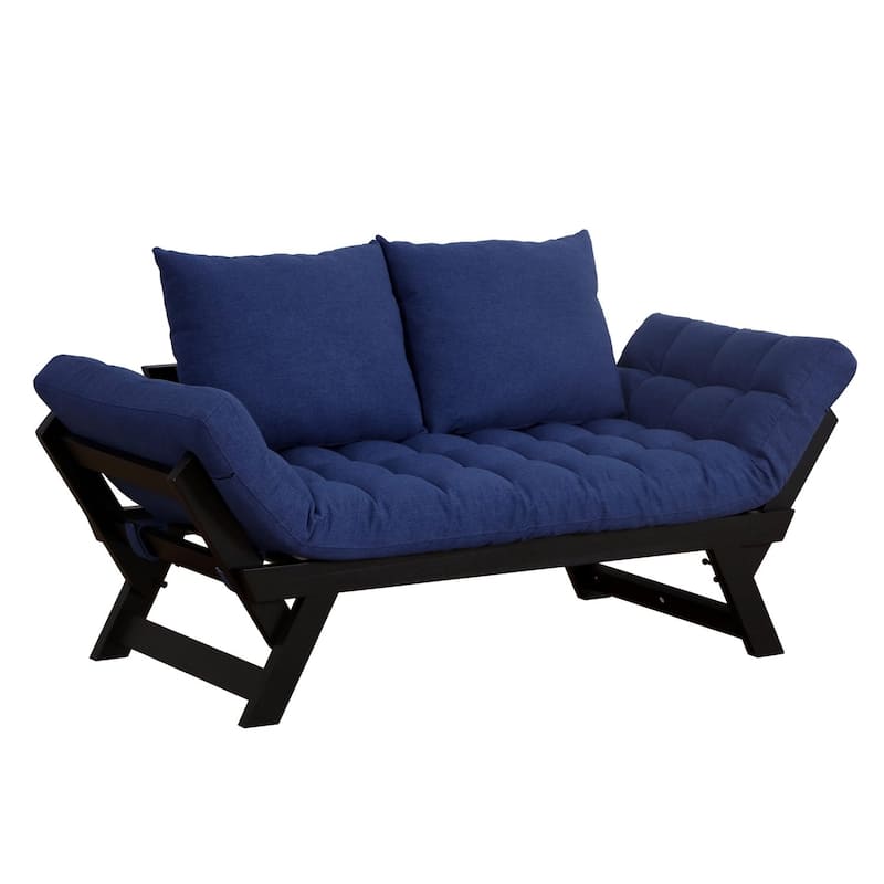 Single Person 3 Position Convertible Couch Chaise Lounger Sofa Bed