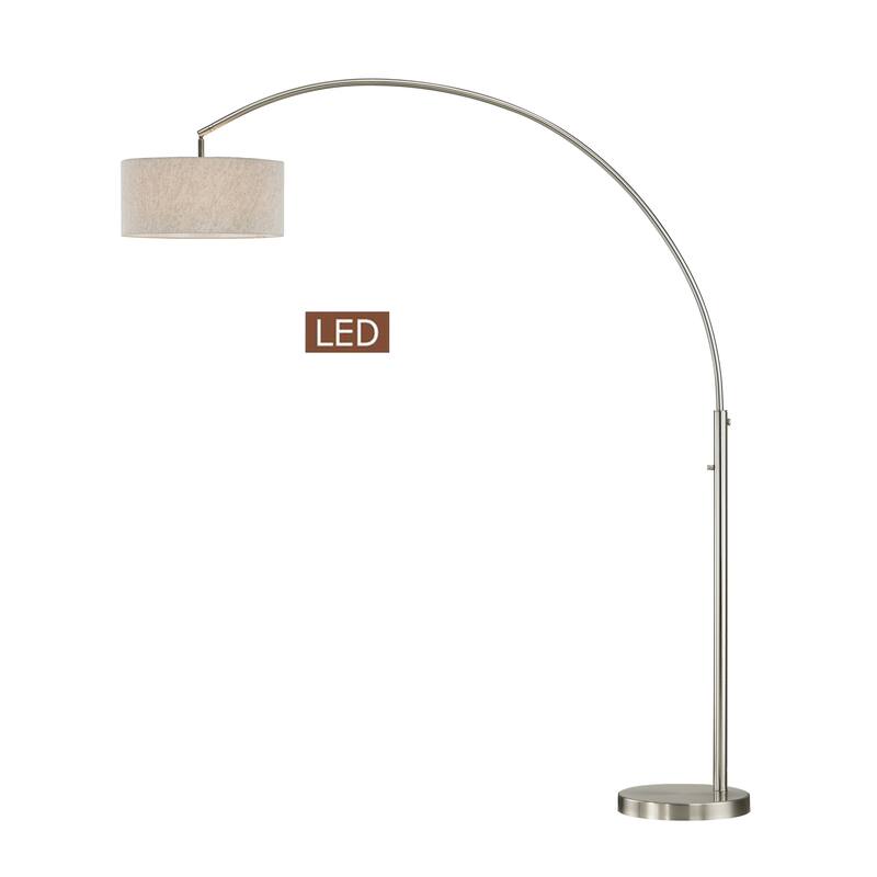 Artiva USA Elena 80" LED Arch Floor Lamp with Dimmer-Brushed Steel