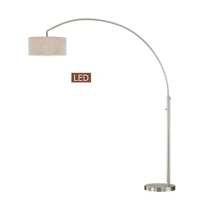 Artiva USA Elena 80" LED Arch Floor Lamp with Dimmer-Brushed Steel