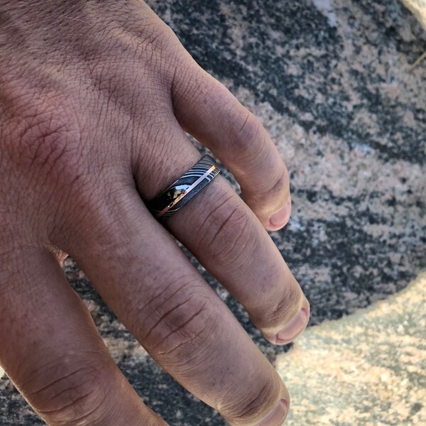 damascus stainless steel wedding bands