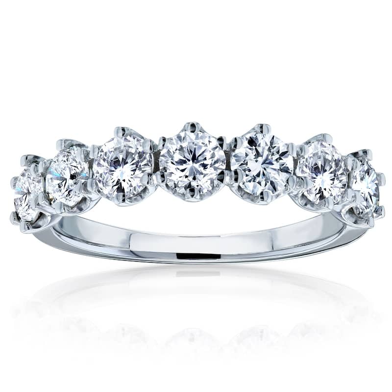 Annello by Kobelli 14k Gold 1 1/4ct TDW 7-Stone Prong Set Diamond Ring