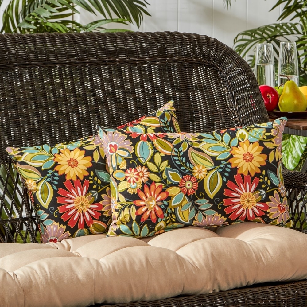 Jungle Floral 19 x 12 in. Outdoor Rectangle Accent Pillow, Set of 2 Jungle Floral 19 x 12 in. Outdoor Rectangle Accent Pillow, Set of 2