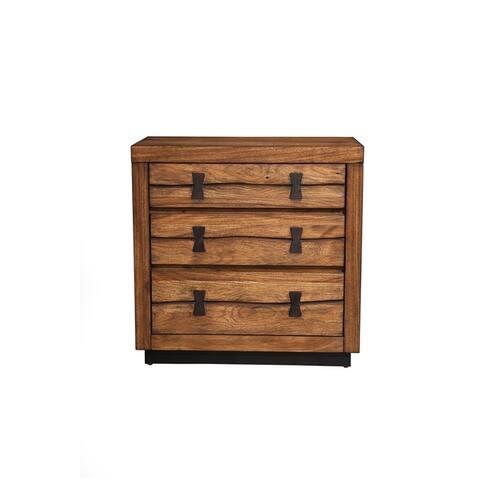 Alpine Furniture Live Edge 3 Drawer Nightstand