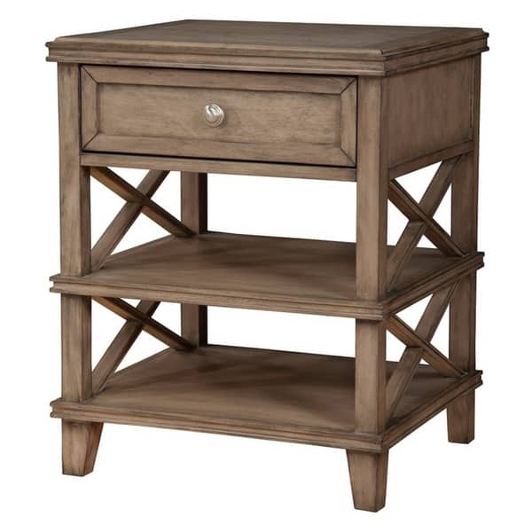 slide 1 of 5, Alpine Furniture Potter 1 Drawer Nightstand with 2 Shelves