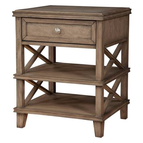 Alpine Furniture Potter 1 Drawer Nightstand with 2 Shelves