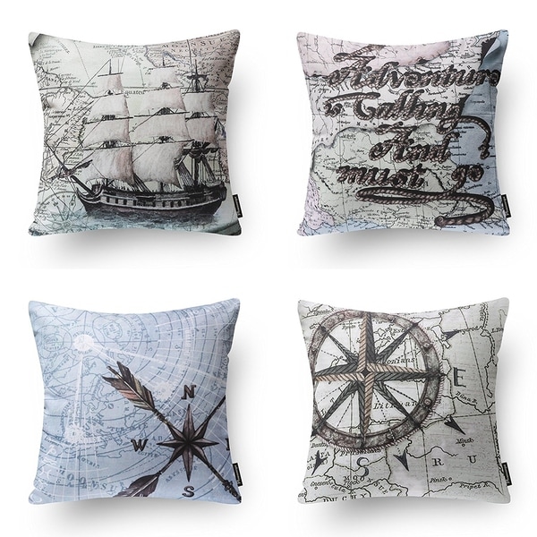 Decorative Set of 4 Ocean Series Throw Pillow Cover