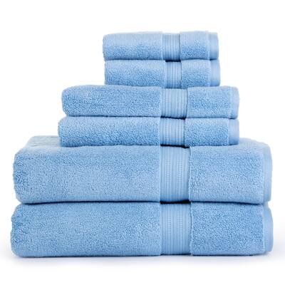 Aerosoft 100% Zero Twist Cotton 6 Piece Towel Set