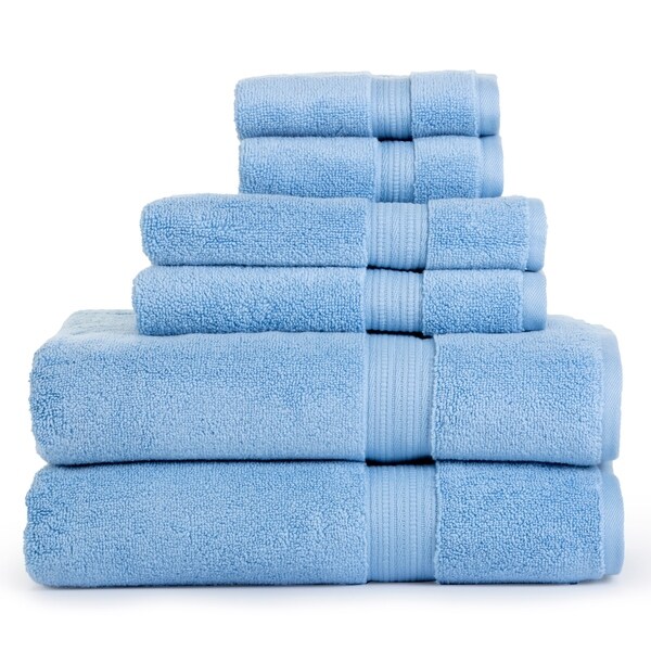 Aerosoft 100% Zero Twist Cotton 6 Piece Towel Set