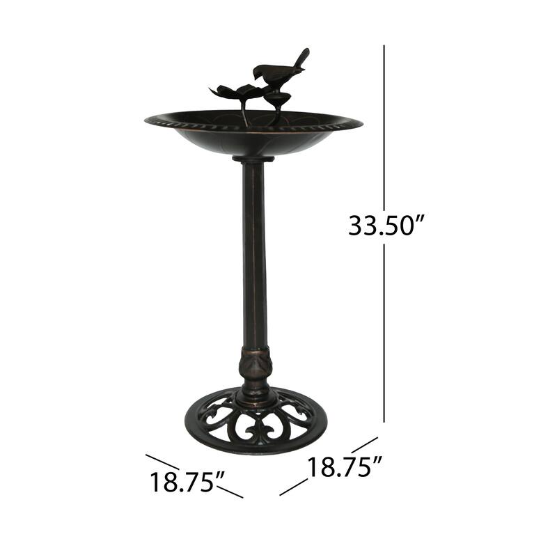 Fairmont Outdoor Aluminum Bird Bath by Christopher Knight Home