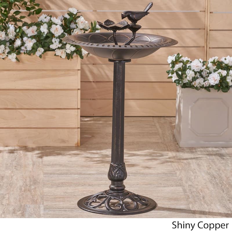 Fairmont Outdoor Aluminum Bird Bath by Christopher Knight Home