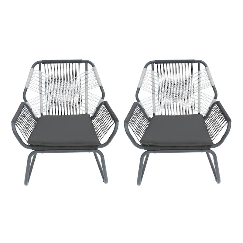 Idaho Outdoor Rope Club Chairs (Set of 2) by Christopher Knight Home